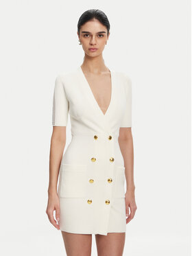 Elisabetta Franchi Elisabetta Franchi Rochie tricotată AM-66S-51E2 Alb Regular Fit