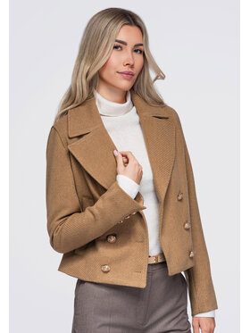 Ombre Ombre Marynarka OW-BL-E0008 Beżowy Regular Fit