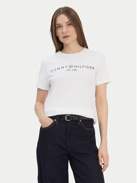 Tommy Hilfiger Tommy Hilfiger Marškinėliai Logo WW0WW40276 Balta Regular Fit