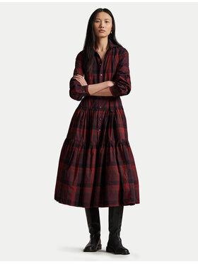 Polo Ralph Lauren Polo Ralph Lauren Srajčna obleka 211A13260001 Bordo rdeča Regular Fit