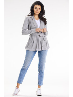 Awama Awama Sweter A655 Szary Basic Fit