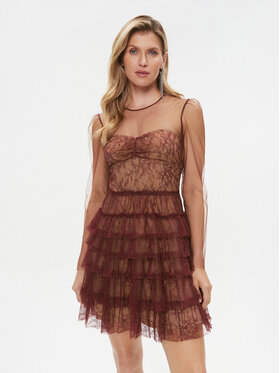 TWINSET TWINSET Koktejlové šaty 232TT2071 Bordó Regular Fit