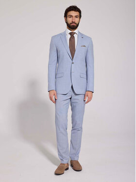 VILLARO VILLARO Garnitur GAR703VIM Niebieski Slim Fit