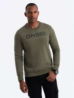 Ombre Ombre Mikina OM-SSPS-0181 Khaki Regular Fit