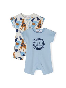 MINOTI MINOTI Komplet 2 par pajacy 24babypack19 Błękitny