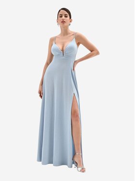 Rinascimento Rinascimento Abito da sera Abito lungo donna in jersey lurex Azzurro chiaro Regular Fit