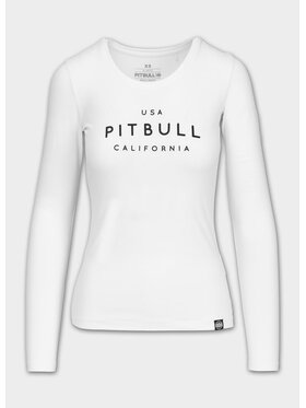PITBULL PITBULL Longsleeve Longsleeve damski Slim Fit USA CAL XL Biały Regular Fit