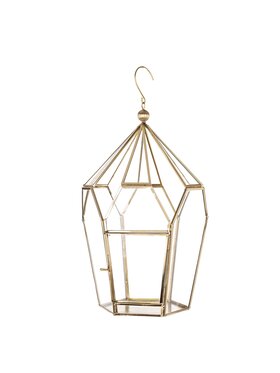 MIAhome MIAhome Lampion złoty ze szkłem wiszący 37 cm Złoty