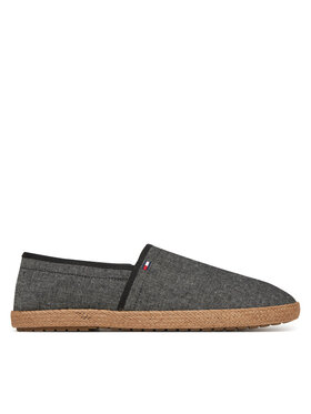 Tommy Hilfiger Tommy Hilfiger Espadrilky Hilfiger Chambray Espadrille FM0FM05391 Čierna