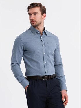 Ombre Ombre Koszula OM-SHCS-0174 Niebieski Regular Fit