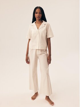 Esotiq Esotiq Piżama 42693 Beżowy Regular Fit