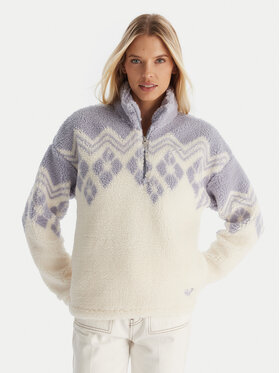 Roxy Roxy Fleecová mikina Mountain Story ERJPF03228 Biela Regular Fit