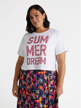 Fiorella Rubino Fiorella Rubino T-Shirt G061L008640N0S1 Biały Cropp Fit