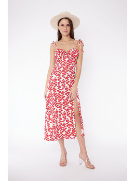 RÊVER DE MOI RÊVER DE MOI Sukienka CIARA WHITE DRESS Czerwony Slim Fit