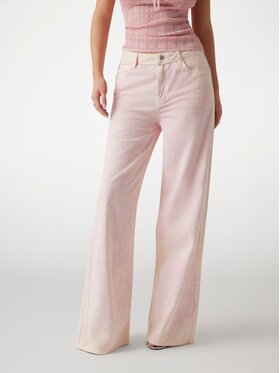 Guess Guess Kalhoty z materiálu 172931 Růžová Slim Fit