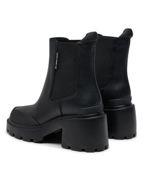 Tommy Jeans Škornji Tjw Mid Heel Chelsea Boot EN0EN02681 Črna