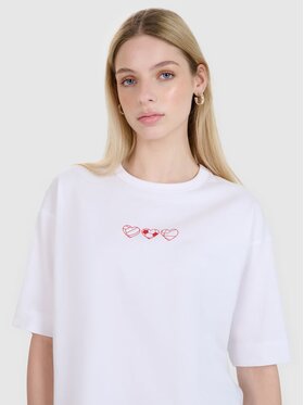 4F 4F T-Shirt 4FRSS25TTSHF2873-10S Biały Oversize
