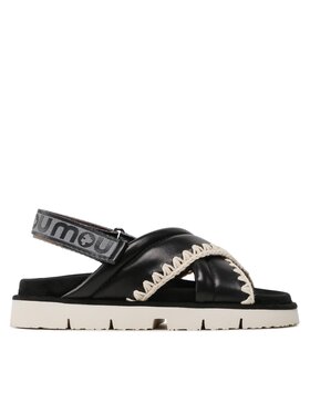 Mou Mou Σανδάλια New Bio # 03 Criss-Cross Upper SW461004C Μαύρο