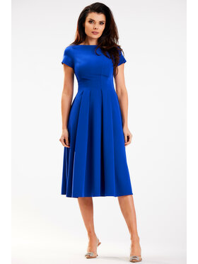 Awama Awama Sukienka letnia A569 Niebieski Basic Fit