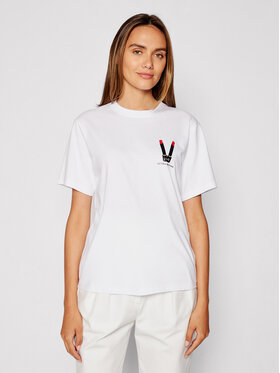 Victoria Victoria Beckham Victoria Victoria Beckham Tricou Lipstick 2321JTS003008A Alb Relaxed Fit