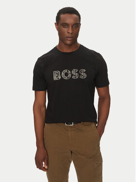 BOSS BOSS Футболка Te_Logotexture 50534923 Чорний Regular Fit