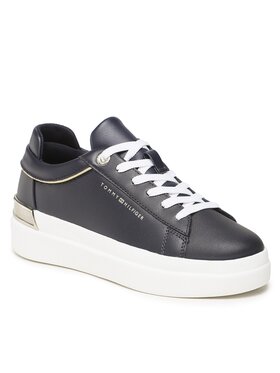 Tommy Hilfiger Tommy Hilfiger Sneakersy Lux Metallic Cupsole Sneaker FW0FW07030 Granatowy