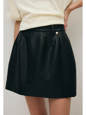 BIZUU BIZUU Spódnica mini BREDA MINIROCK FAUX SKIRT Czarny Standard Fit