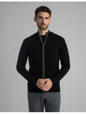 Borgio Borgio Kardigan casazza_c Czarny Slim Fit