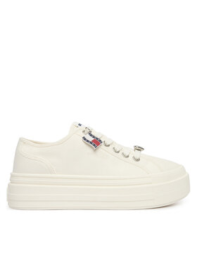 Tommy Jeans Tommy Jeans Laisvalaikio batai Tjw Flatform Sneaker Charms EN0EN02959 Balta