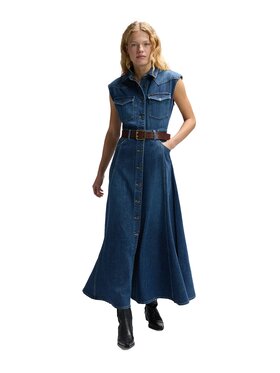 Lee Lee Sukienka jeansowa 112376938 Granatowy Regular Fit