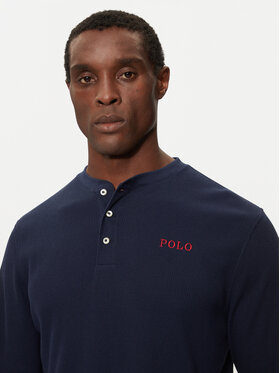 Polo Ralph Lauren Majica Dugih Rukava 714950609002 Tamnoplava Slim Fit