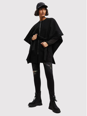 Desigual Desigual Pončo Aladin 22WAIA38 Melns Relaxed Fit