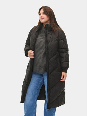 Zizzi Zizzi Pūkinė striukė CA61229A Juoda Regular Fit