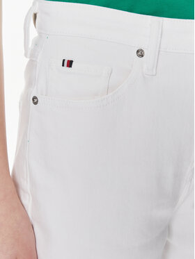 Tommy Hilfiger Jeans Hlače WW0WW41319 Bela Straight Fit