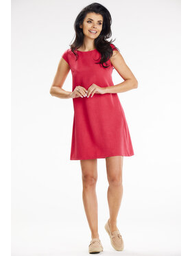 Awama Awama Sukienka letnia A647 Fioletowy Basic Fit