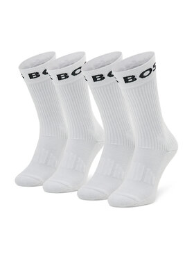 BOSS Boss Set di 2 paia di calzini lunghi da uomo 2P Rs Sport Cc 50469747 Bianco