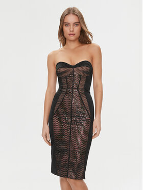 Elisabetta Franchi Elisabetta Franchi Koktejlové šaty AB-535-37E2-5874 Čierna Slim Fit