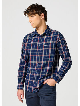 Wrangler Wrangler Koszula 1 PKT SHIRT Niebieski Regular Fit