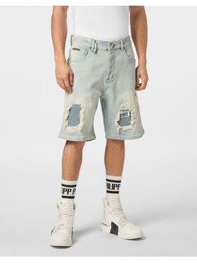 PHILIPP PLEIN PHILIPP PLEIN Szorty jeansowe 24333 Niebieski Loose Fit