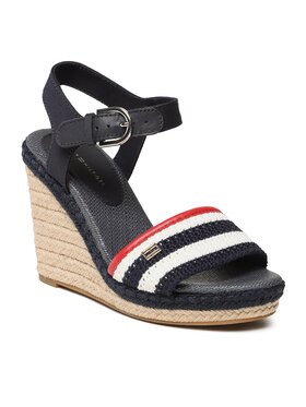 Tommy Hilfiger Tommy Hilfiger Еспадрили Feminine Crochet High Wedge FW0FW07274 Тъмносин