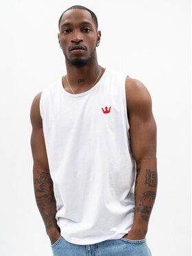 Jigga Wear Jigga Wear Bezrękawnik Tank Top Męski Biały Jigga Wear Simple Crown M Biały Regular Fit
