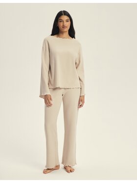 Esotiq Esotiq Komplet bluzka i spodnie 44061 Żółty Regular Fit