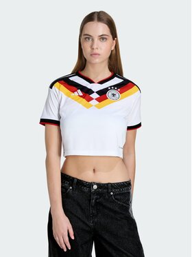 adidas adidas Koszulka techniczna Germany 26 Home Cropped Jersey Biały Regular Fit