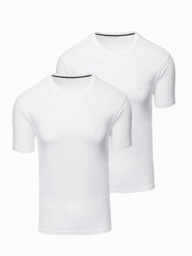 Ombre Ombre Komplet 2 t-shirtów Z101 Biały Slim Fit