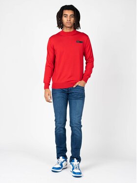 Plein Sport Plein Sport Sweter MLPS90352 Czerwony Regular Fit