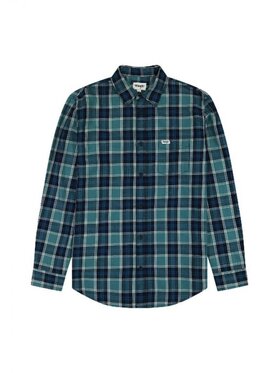 Wrangler Wrangler Koszula LONG SLEEVE ONE POCKET SHIRT Niebieski Regular Fit