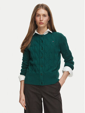 Tommy Hilfiger Tommy Hilfiger Kardiganas Soft WW0WW52191 Žalia Regular Fit