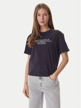 Guess Guess T-Shirt GUESS x NORTH SAILS W6GI03 K2657 Granatowy Relaxed Fit