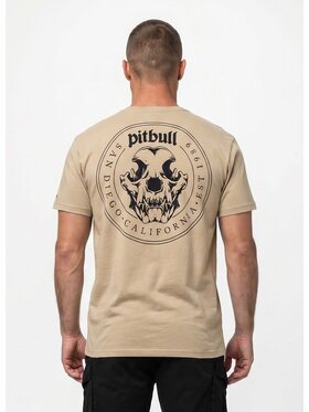 PITBULL PITBULL T-Shirt O'SIDE SKULL Beżowy Regular Fit