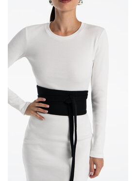 Nudyess Nudyess Pasek Damski Dark Belt z prążka Czarny Regular Fit